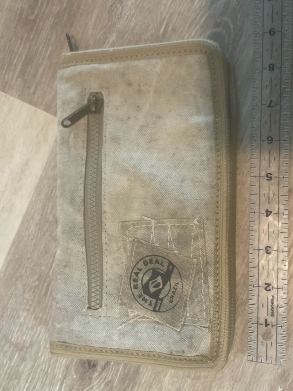 Real Deal Brazil Beige Canvas Travel Organizer Wallet